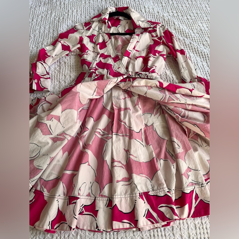 Diane Von Furstenberg Pink and white Floral Wrap Dress- beautiful! - Picture 7 of 10